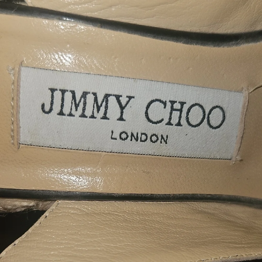 Jimmy Choo Black Espadrille Wedges
